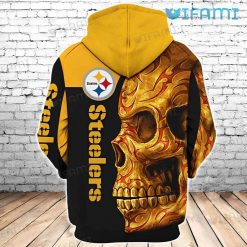 Steelers Hoodie 3D Floral Skull Pittsburgh Steelers Present Back