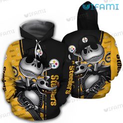 Steelers Hoodie 3D Jack Skellington Zero Logo Halloween Pittsburgh Steelers Gift