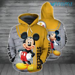 Steelers Hoodie 3D Mickey Mouse Gold Gray Pittsburgh Steelers Gift