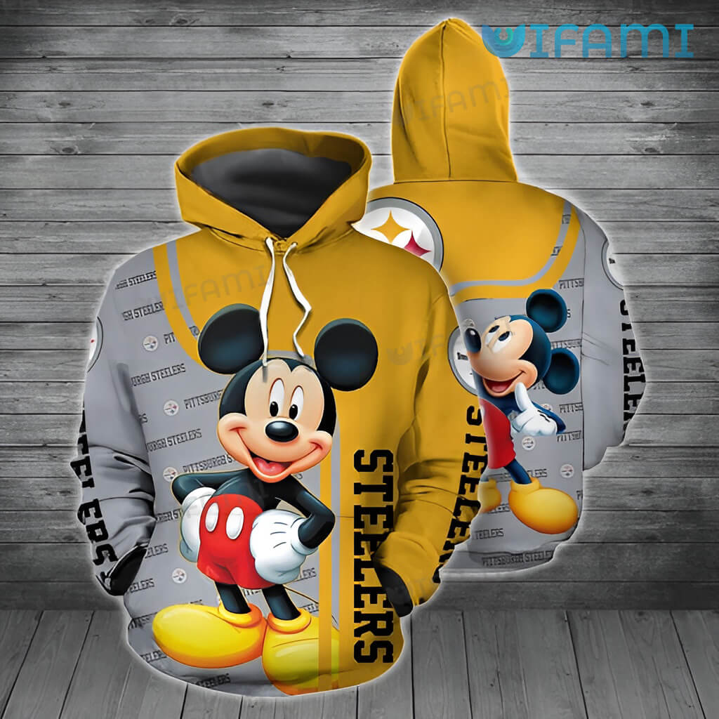 Introducing the Ultimate Steelers Gift: 3D Mickey Mouse Hoodie