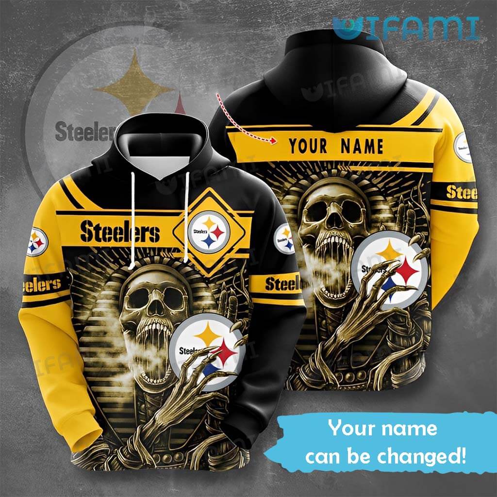 Pittsburgh Steelers Football Hug Skull Men, Pittsburgh Steelers 3D Hoodie  All Over Printed - T-shirts Low Price