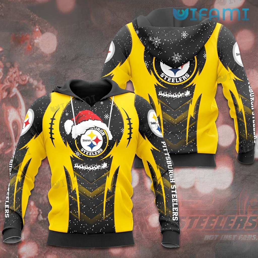 Steelers Hoodie 3D Santa Hat Snow Logo Pittsburgh Steelers Gift -  Personalized Gifts: Family, Sports, Occasions, Trending