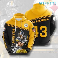 Steelers Hoodie 3D Troy Polamalu Signature Pittsburgh Steelers Gift