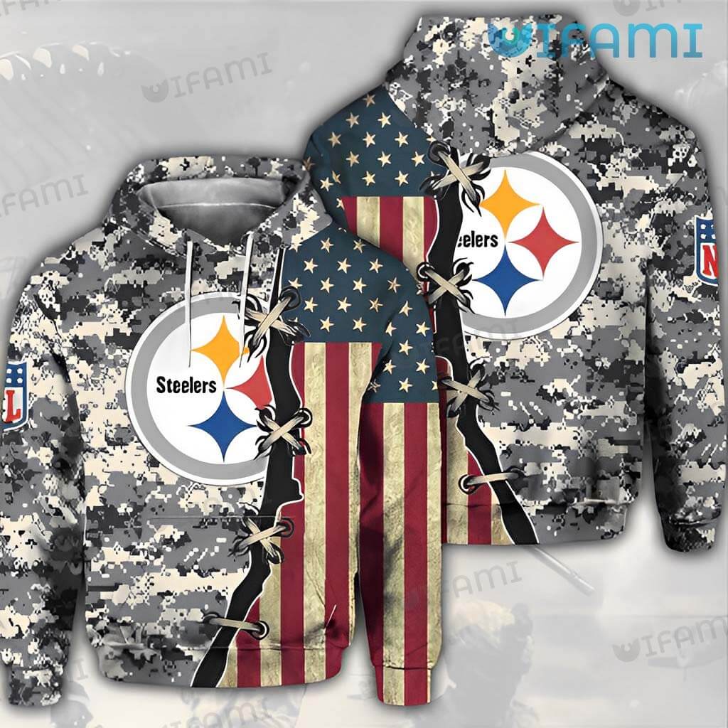 Personalized Steelers Hoodie 3D USA Flag Logo Pittsburgh Steelers Gift -  Personalized Gifts: Family, Sports, Occasions, Trending