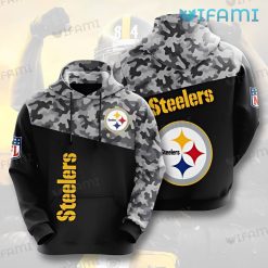Steelers Military Hoodie 3D Mix Black Logo Pittsburgh Steelers Gift
