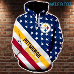 Steelers Sideline Hoodie 3D American Flag Pattern Pittsburgh Steelers Gift
