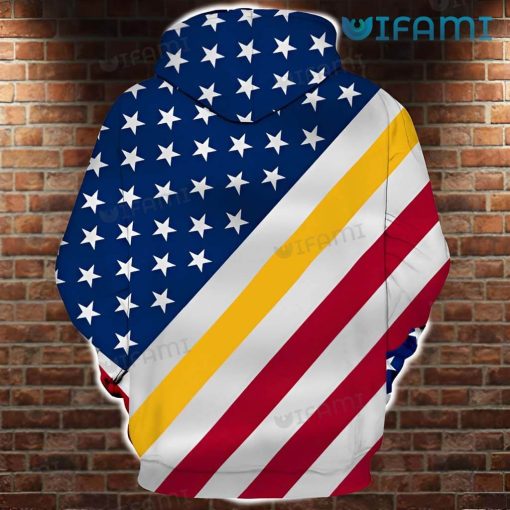 Steelers Sideline Hoodie 3D American Flag Pattern Pittsburgh Steelers Gift