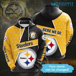 Steelers Sideline Hoodie 3D Here We Go Custom Pittsburgh Steelers Gift
