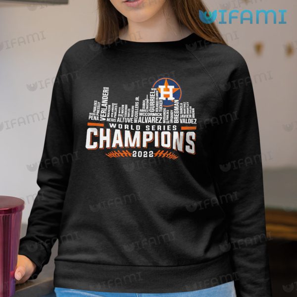 Astros World Series T-Shirt Skyline Typography Champions 2022 Houston Astros Gift
