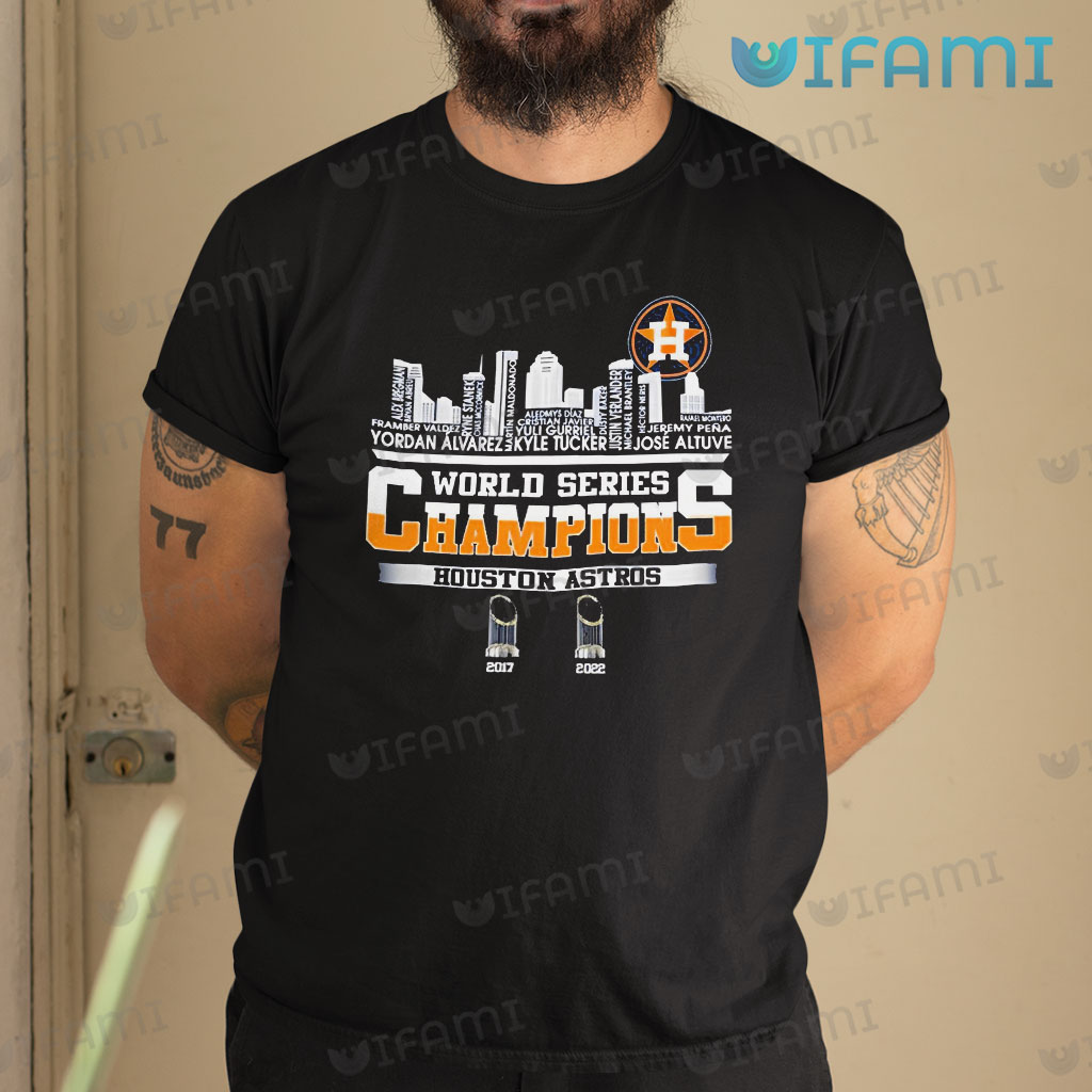 Houston Astros World Series T-Shirt Typography Skyline Astros Gift