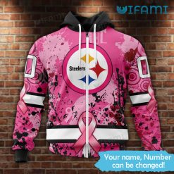 Womens Pittsburgh Steelers Hoodie 3D Cancer Support Steelers Present For Women