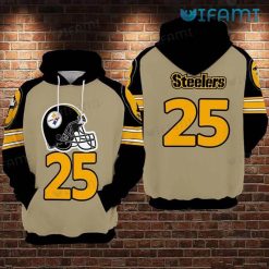 Youth Steelers Hoodie 3D Football Helmet 25 Pittsburgh Steelers Gift