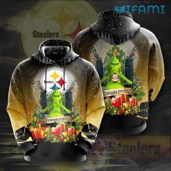 Youth Steelers Hoodie 3D The Grinch Christmas Box Pittsburgh Steelers Gift