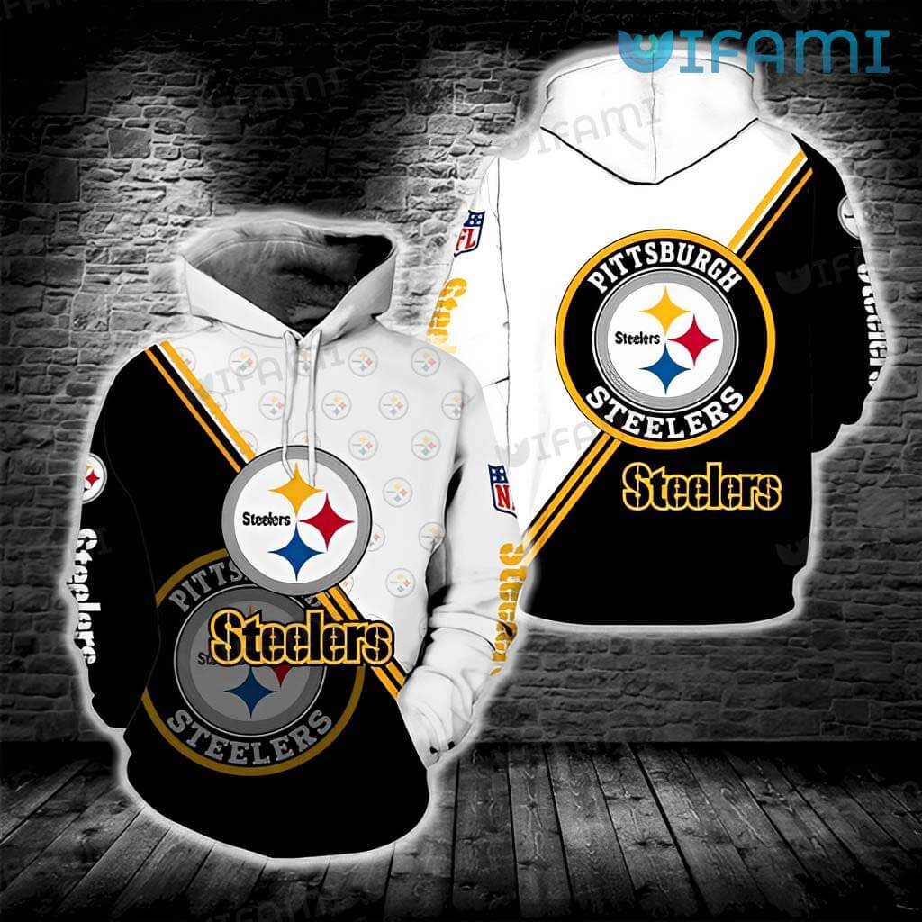 Youth Steelers Hoodie 3D White Black Logo Pittsburgh Steelers Gift -  Personalized Gifts: Family, Sports, Occasions, Trending