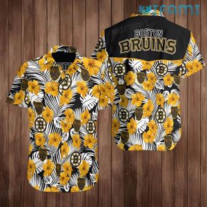 Boston Bruins Hawaiian Shirt Blades Mascot Hibiscus Flower Bruins Gift