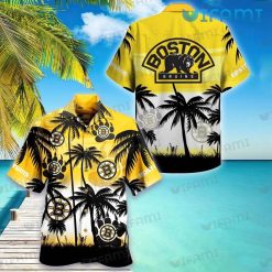 Boston Bruins Hawaiian Shirt Coconut Tree Logo Pattern Bruins Gift