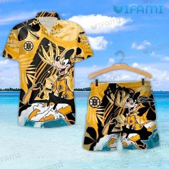 Boston Bruins Hawaiian Shirt Goofy Surfing Tropical Leaf Bruins Gift