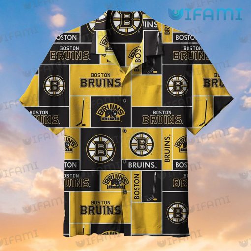 Boston Bruins Hawaiian Shirt Logos Pattern Bruins Gift