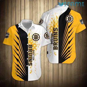Boston Bruins Hawaiian Shirt Splatter Pattern Classic Bruins Gift