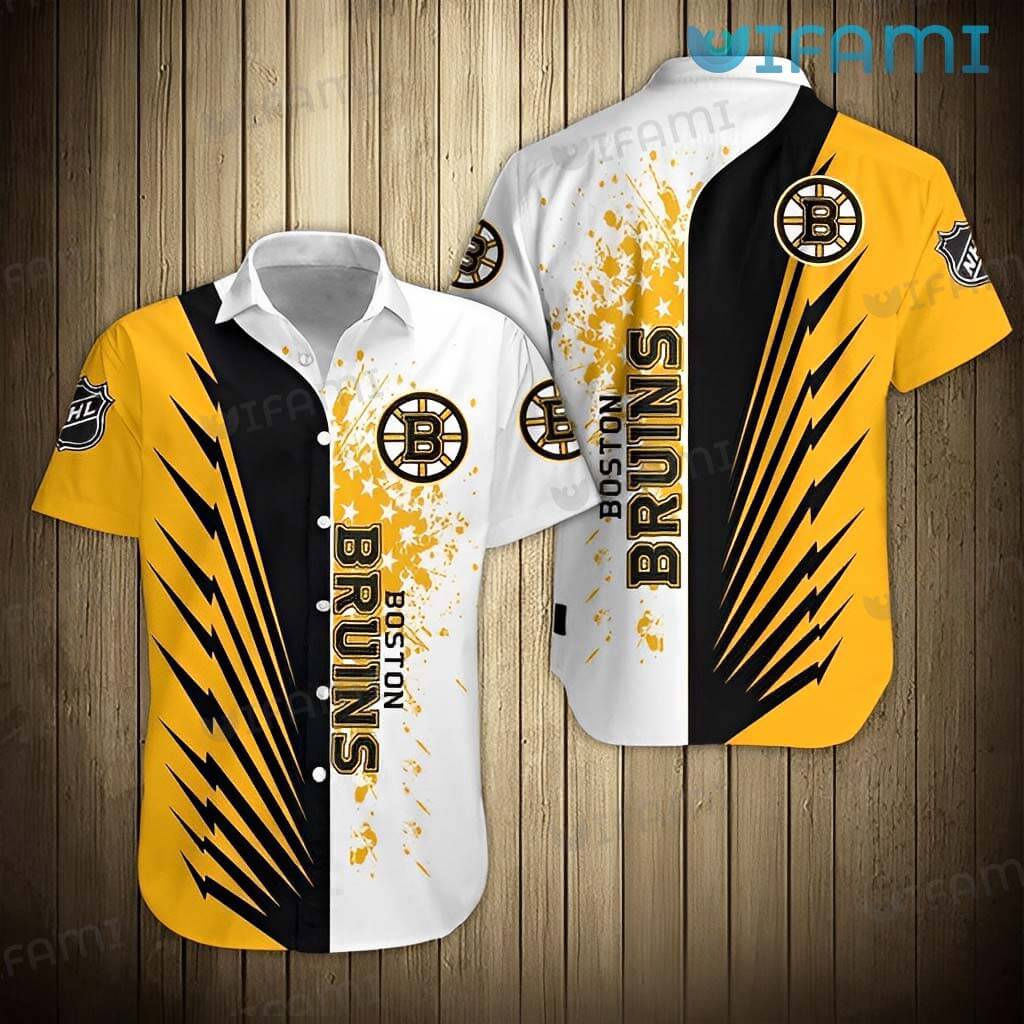 Boston Bruins Hawaiian Shirt Splatter Pattern Classic Bruins Gift