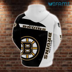 Boston Bruins Hoodie 3D Black White AOP Bruins Present Back