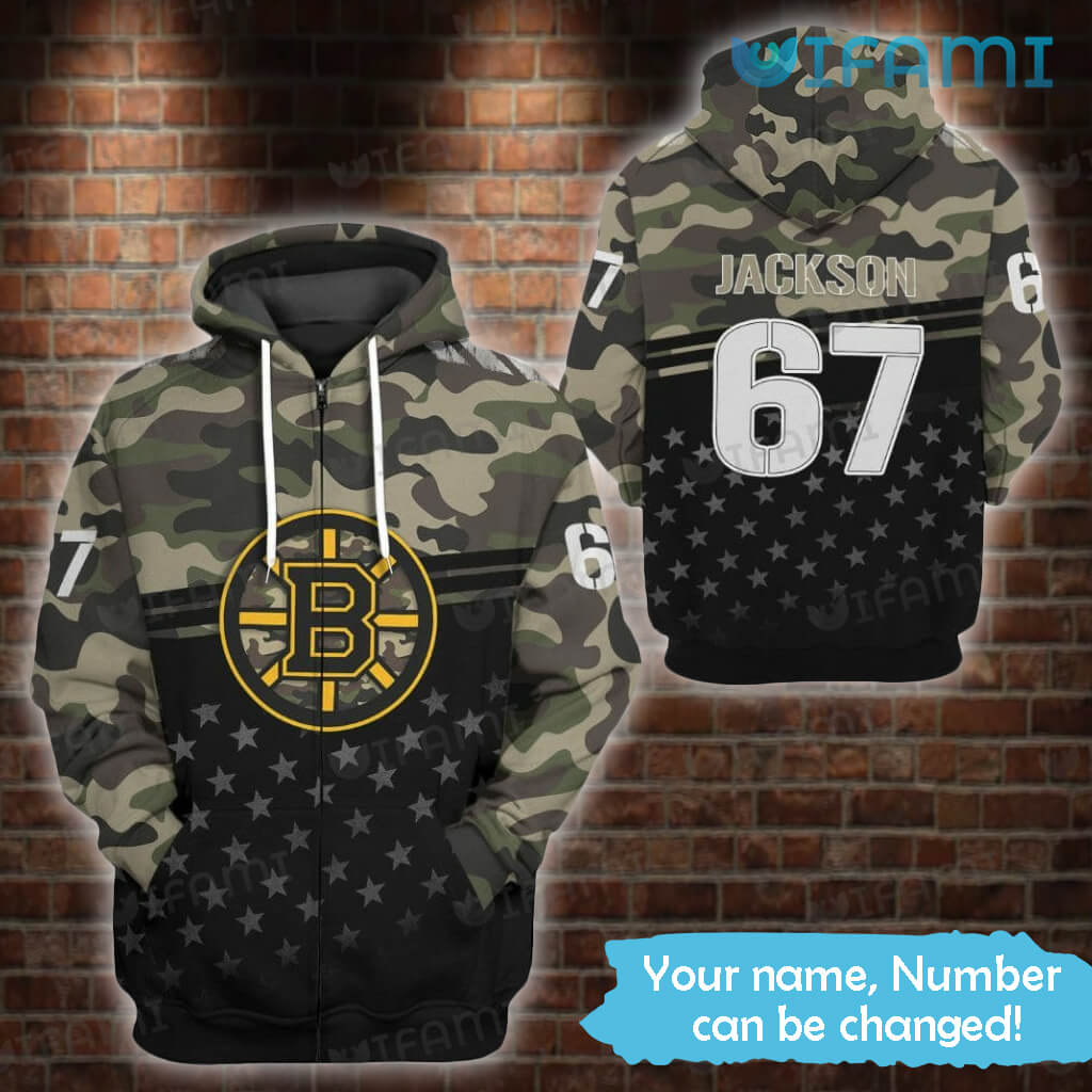 Personalized NHL Boston Bruins Camo Military 3D Shirt, Hoodie
