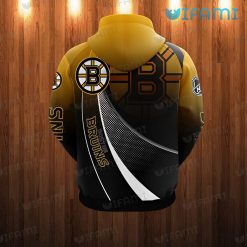Boston Bruins Hoodie 3D Dot Pattern Logo Bruins Present Back
