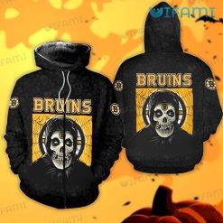 Boston Bruins Hoodie 3D Halloween Misfits Bruins Zipper