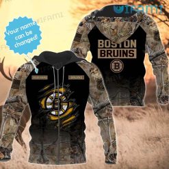 Boston Bruins Hoodie 3D Hunting Camo Bruins Zipper