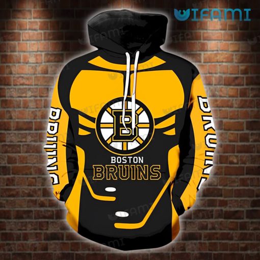 Boston Bruins Hoodie 3D Ice Hockey Stick Logo Bruins Gift