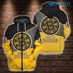 Boston Bruins Hoodie 3D Net Pattern Logo Bruins Zipper