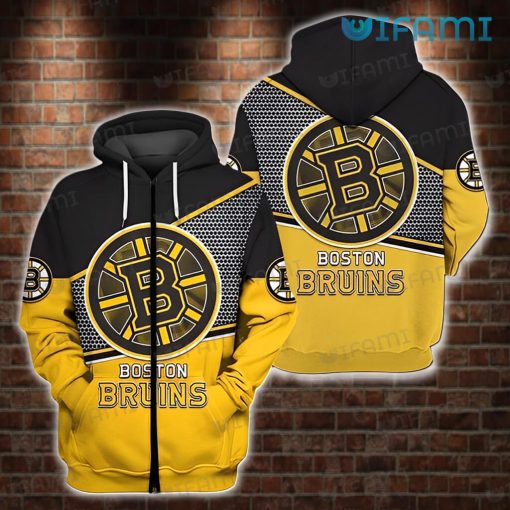 Boston Bruins Hoodie 3D Net Pattern Logo Bruins Gift