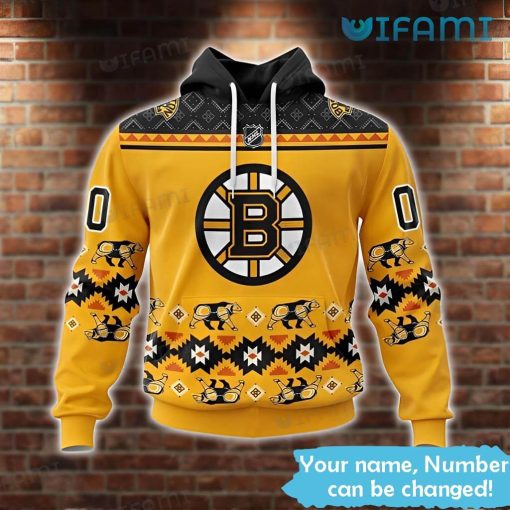 Boston Bruins Hoodie 3D Tribe Pattern Bear Custom Bruins Gift