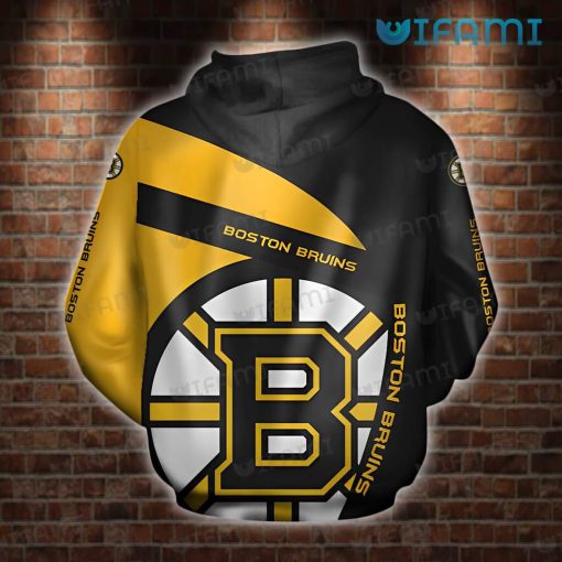 Boston Bruins Zip Up Hoodie 3D Big Logo Bruins Gift