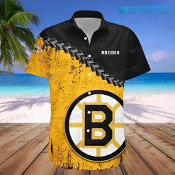 Bruins Hawaiian Shirt Big Logo Black Gold Boston Bruins Gift