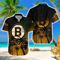 Bruins Hawaiian Shirt Big Logo Coconut Tree Boston Bruins Gift