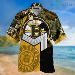 Bruins Hawaiian Shirt Big Logo Tropical Flower Boston Bruins Present
