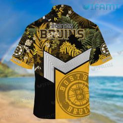 Bruins Hawaiian Shirt Big Logo Tropical Flower Boston Bruins Present Back