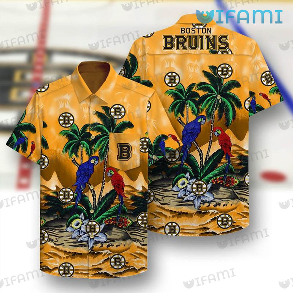 Boston Bruins Parrot Hawaiian Shirt - Lelemoon