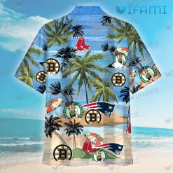 Bruins Hawaiian Shirt Patriots Celtics Red Sox Beach Boston Bruins Present Back
