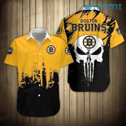 Bruins Hawaiian Shirt Punisher Skull Melting Pattern Boston Bruins Gift