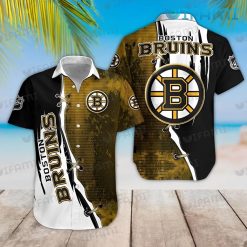 Bruins Hawaiian Shirt Stitches Grunge Pattern Boston Bruins Gift