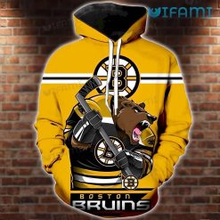 Bruins Hoodie 3D Mascot Ice Hockey Stick Boston Bruins Gift