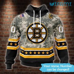 Bruins Hoodie 3D Military Grey Camo Design Custom Boston Bruins Gift