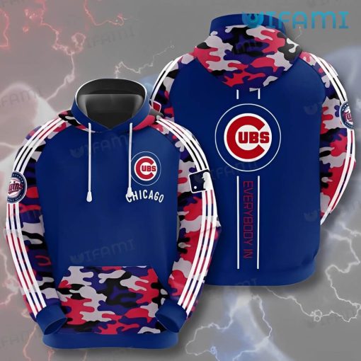 Chicago Cubs Hoodie 3D Blue Camouflage Cubs Gift