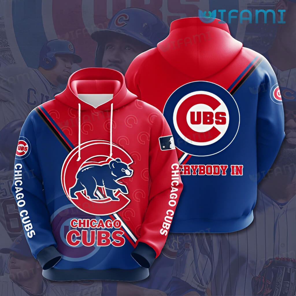 Chicago Cubs Hoodie 3D Logo Pattern Everybody In Cubs Gift