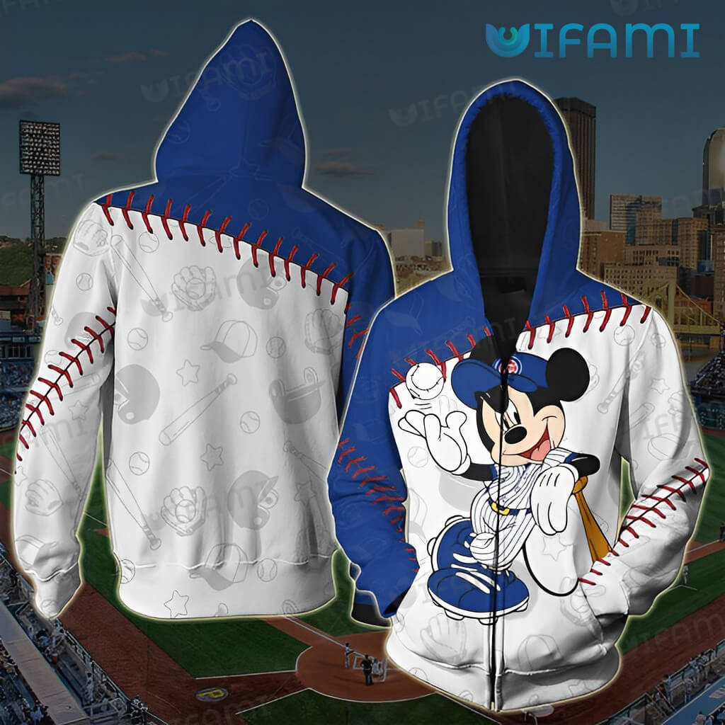 Chicago Cubs Hoodie 3D Mickey Baseball Stitches Cubs Gift
