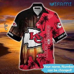 Chiefs Hawaiian Shirt Big Logo Coconut Tree Custom Name Kansas City Chiefs Present