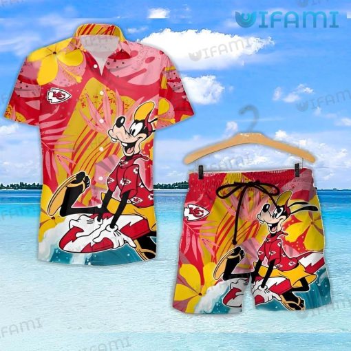 Chiefs Hawaiian Shirt Goofy Surfing Palm Leaf Kansas City Gift