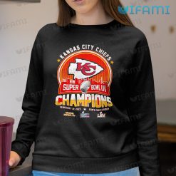 Chiefs Super Bowl Shirt Skyline LVII Champions Kansas City Chiefs Sweatshirt